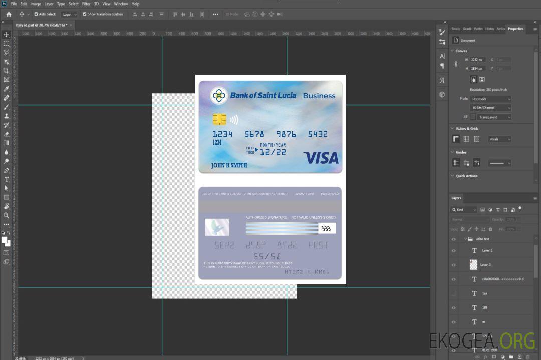 Carte de visite visa de la Banque de Sainte-Lucie de Sainte-Lucie template Carte de visite visa de la Banque de Sainte-Lucie de Sainte-Lucie template